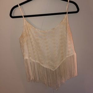 White tassel tank top!!
